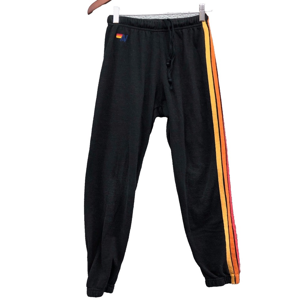 Aviator Nation‎ Sweatpants Unisex Adult XS Gray Rainbow Lounge Activewear